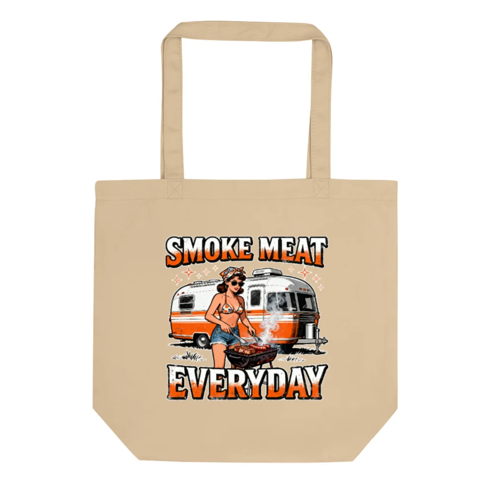 Eco Oyster Tote Bag – Smoke Meat Everyday Canvas Shopping Bag