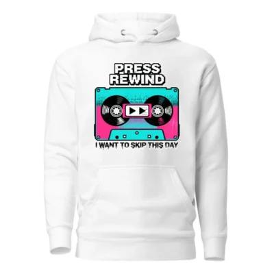 Press Rewind Cassette Hoodie – Unisex Premium Pullover Sweatshirt