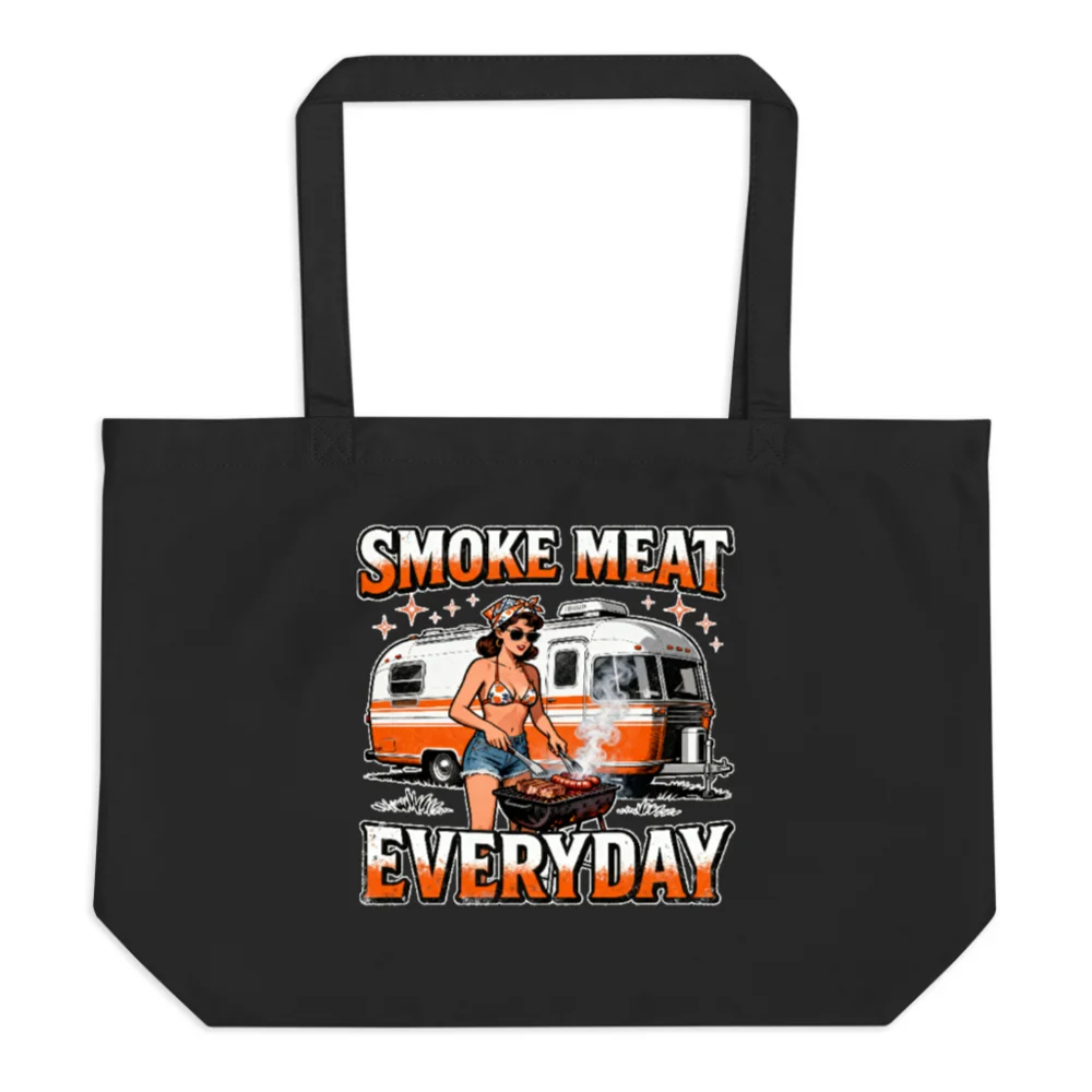 Smoke Meat Everyday Tote Bag – Large Organic Cotton Shopping Bag