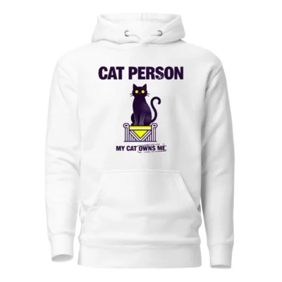 Cat Person Hoodie – Unisex Premium Pullover with 'My Cat Owns Me' Design