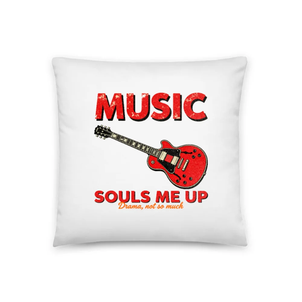 Music Souls Me Up Pillow – 18x18 Inch Decorative Throw Pillow