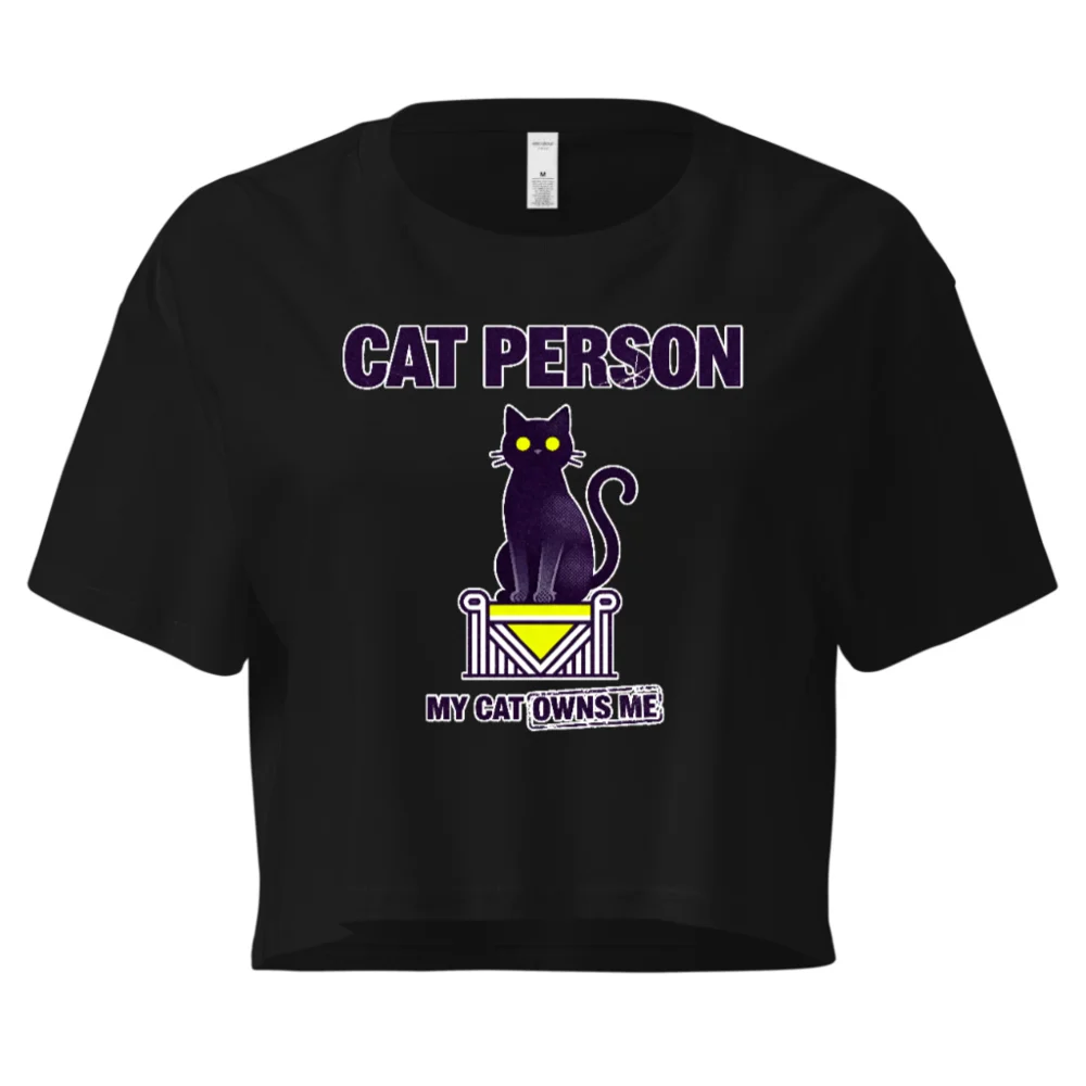 Cat Person Crop Top for Women – Funny Cat Lover Tee
