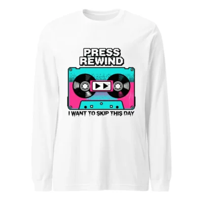Press Rewind Cassette Tape Long Sleeve Tee - Unisex
