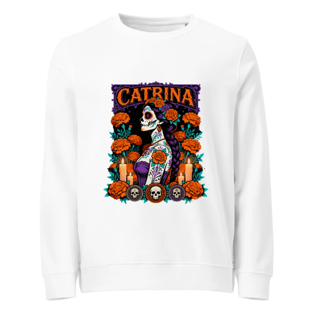 Catrina Day of the Dead Unisex Organic Sweatshirt