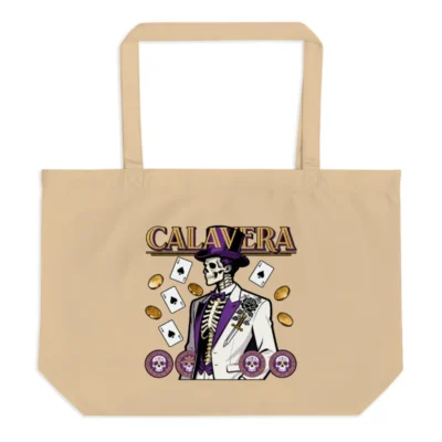 Calavera Skeleton Tote Bag – Large Organic Cotton Shopping Bag