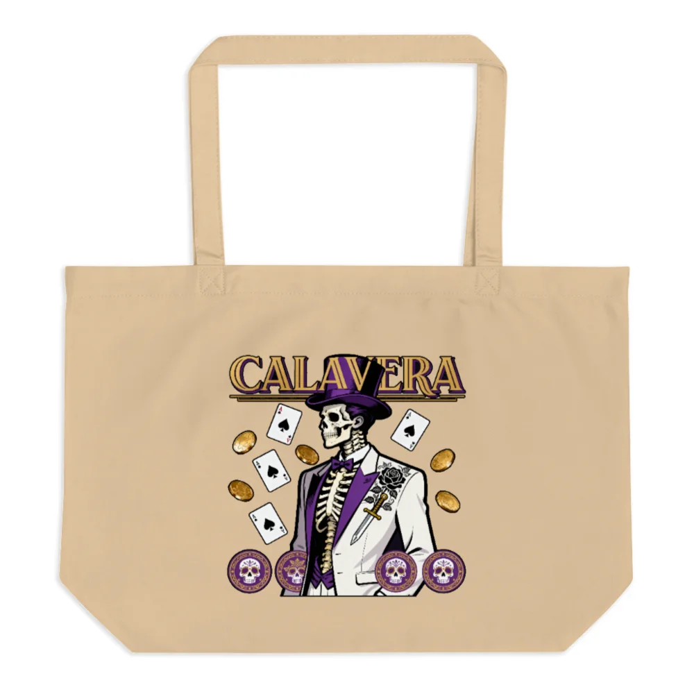 Calavera Skeleton Tote Bag – Large Organic Cotton Shopping Bag