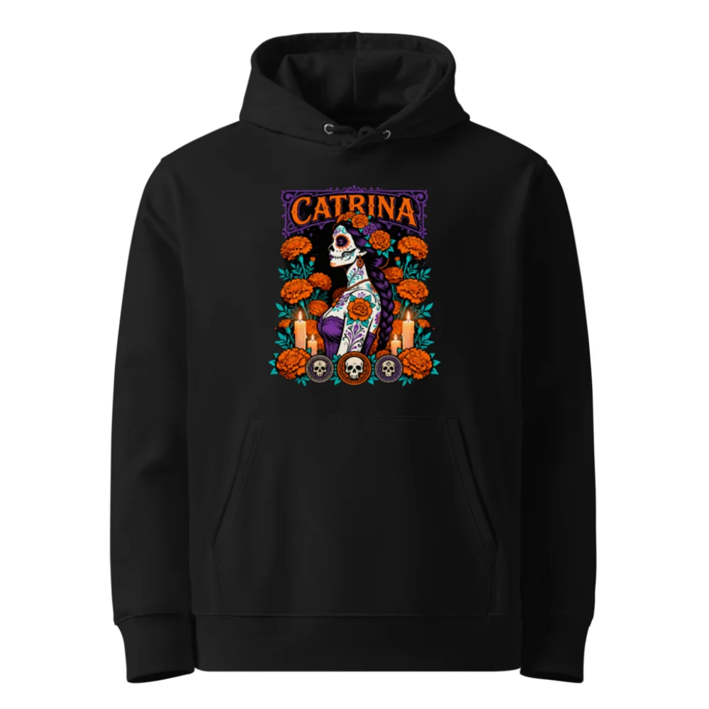 Catrina Day of the Dead Hoodie - Unisex Eco-Friendly Pullover