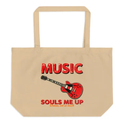 Organic Cotton Tote Bag – Music Souls Me Up Guitar Design