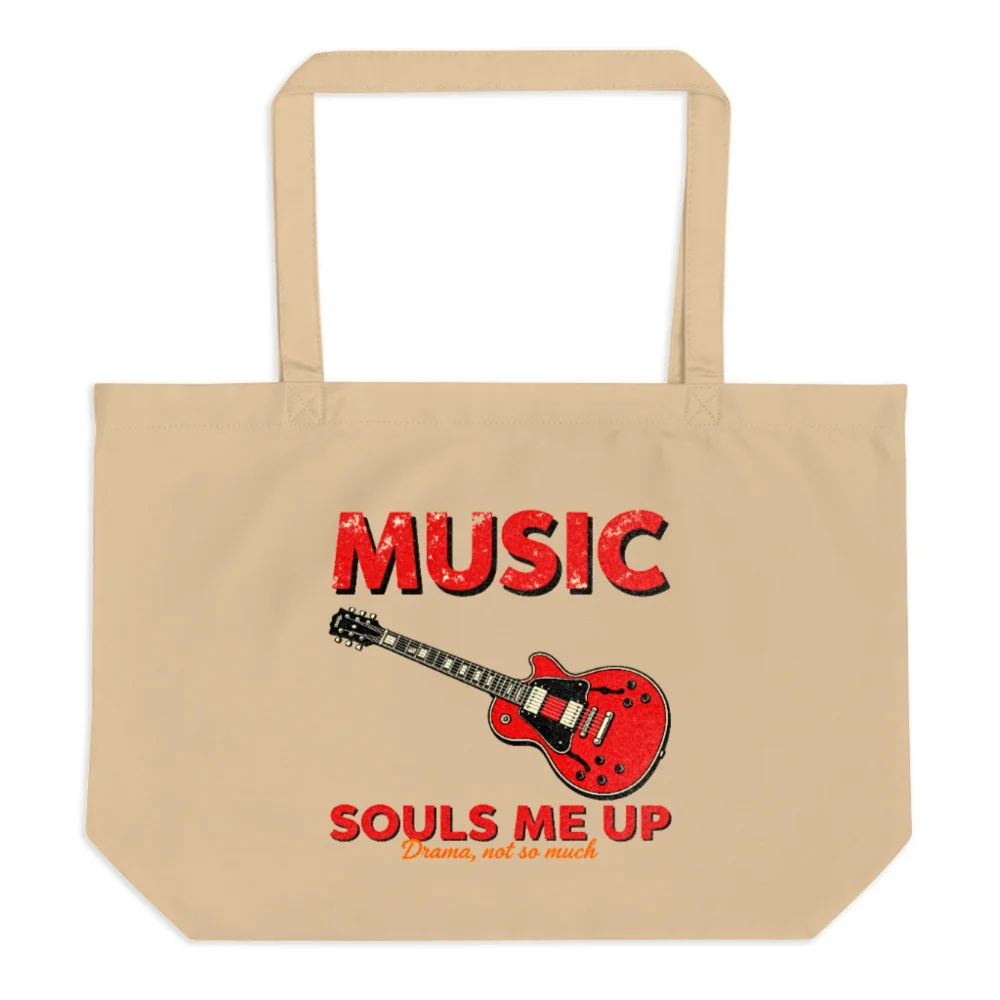 Organic Cotton Tote Bag – Music Souls Me Up Guitar Design