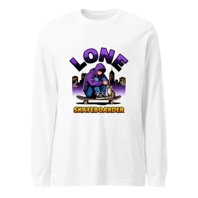 Lone Skateboarder Long Sleeve Tee - Unisex Graphic T-Shirt