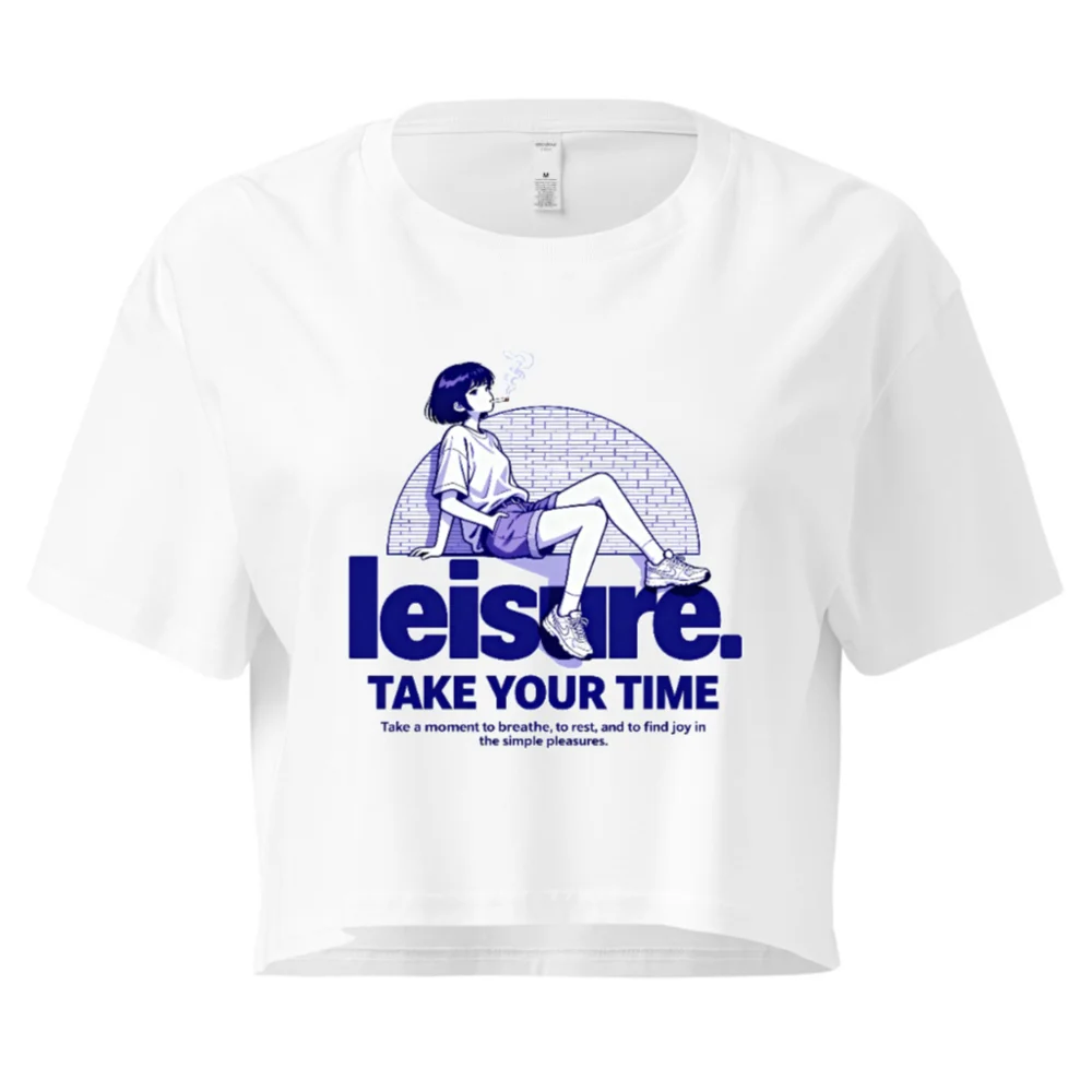 Leisure Crop Top for Women – Relaxed Fit Graphic Tee