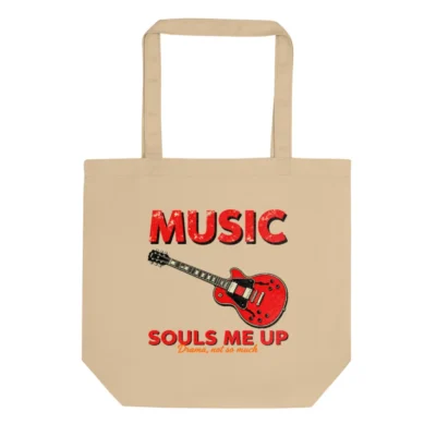 Eco Oyster Tote Bag – Music Souls Me Up Cotton Canvas Grocery Bag