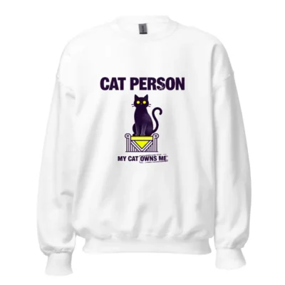 Cat Person Sweatshirt – Unisex Crew Neck Graphic Pullover