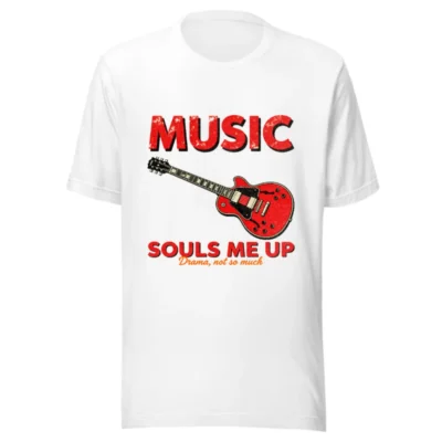 Music Souls Me Up T-Shirt – Unisex Graphic Tee with Electric Guitar Print
