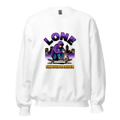 Lone Skateboarder Unisex Sweatshirt - Graphic Hoodie Style Crewneck