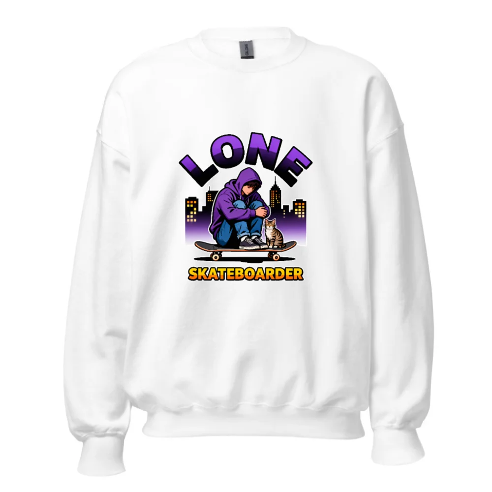 Lone Skateboarder Unisex Sweatshirt - Graphic Hoodie Style Crewneck