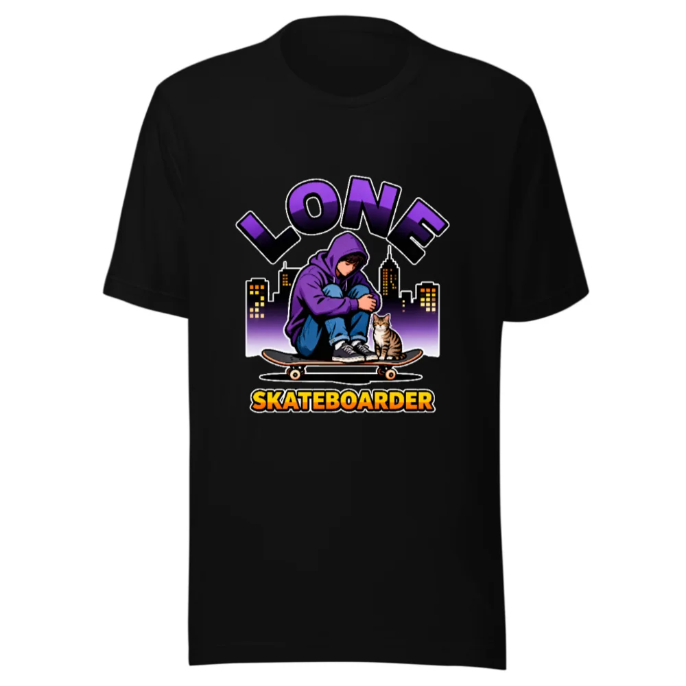 Lone Skateboarder Unisex Graphic T-Shirt - Streetwear Tee