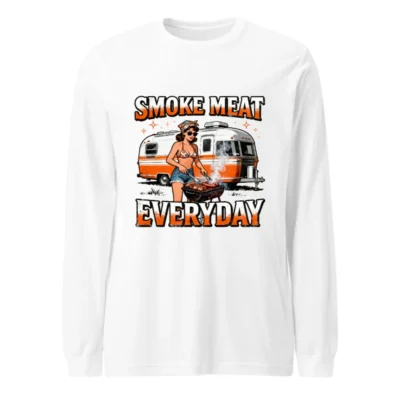 Smoke Meat Everyday Long Sleeve Tee - Unisex BBQ Graphic Shirt