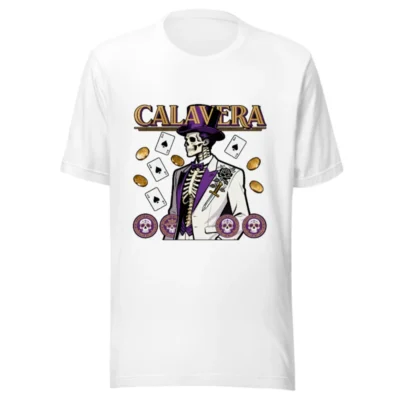 Calavera Skeleton T-Shirt – Unisex Graphic Tee with Poker & Day of the Dead Design