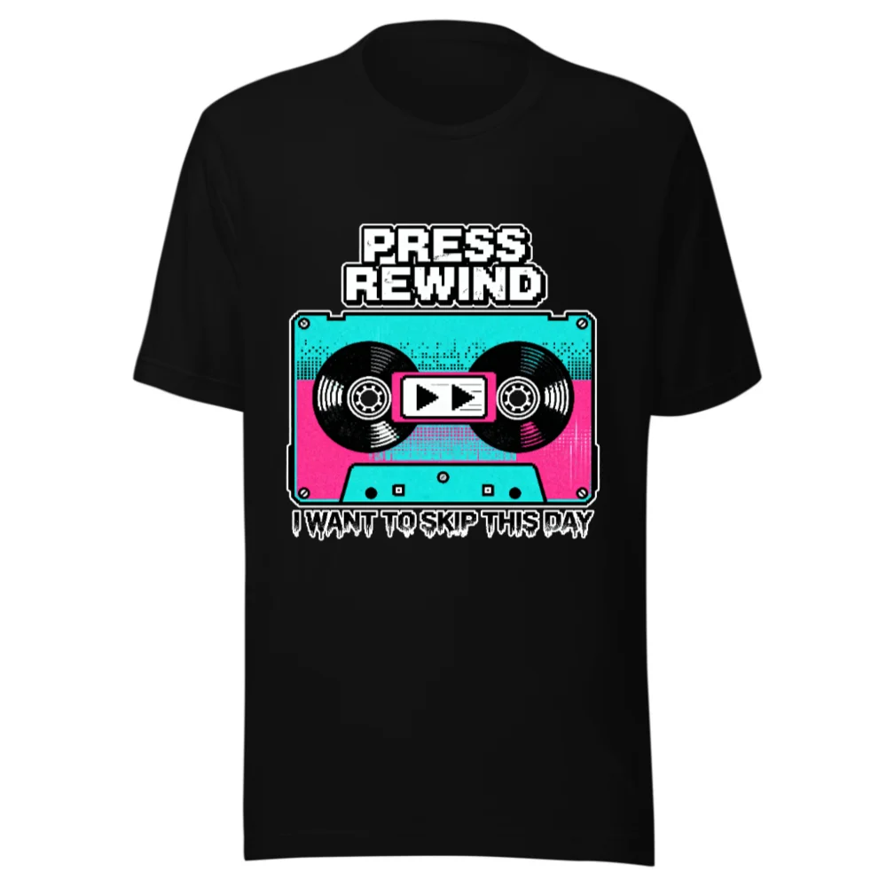 Press Rewind Cassette T-Shirt – Unisex Retro Graphic Tee