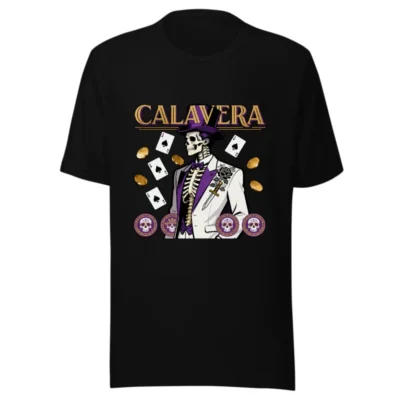 Calavera Skeleton T-Shirt – Unisex Graphic Tee with Poker & Day of the Dead Design