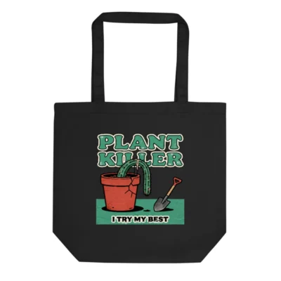 Plant Killer Tote Bag – Eco-Friendly Black Canvas Shopping Bag