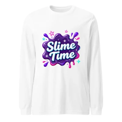 Slime Time Unisex Long Sleeve T-Shirt - Fun Graphic Tee for Kids & Adults