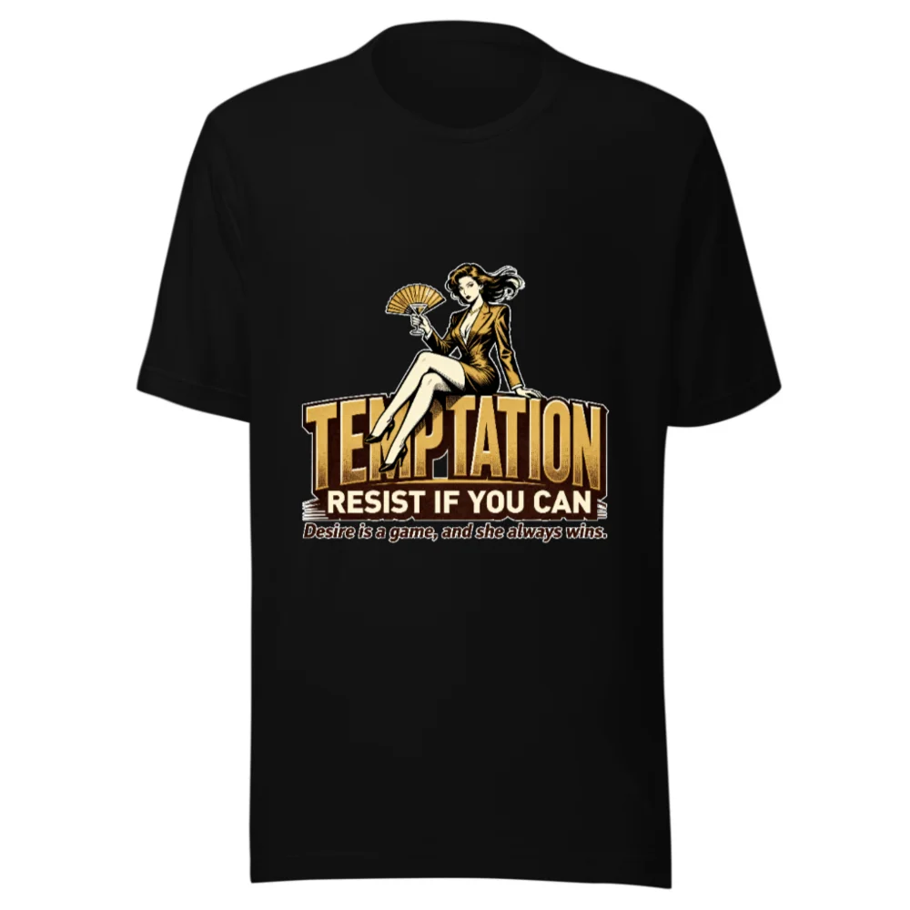 Temptation Resist If You Can Unisex T-Shirt - Vintage Pinup Graphic Tee