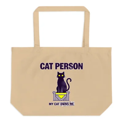 Cat Person Tote Bag – Large Organic Cotton Shopping Bag