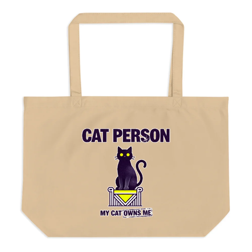 Cat Person Tote Bag – Large Organic Cotton Shopping Bag