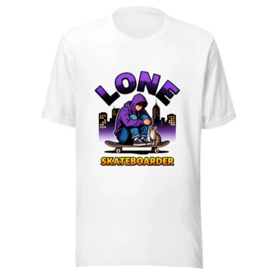 Lone Skateboarder Unisex T-Shirt – Graphic Tee for Streetwear & Skaters