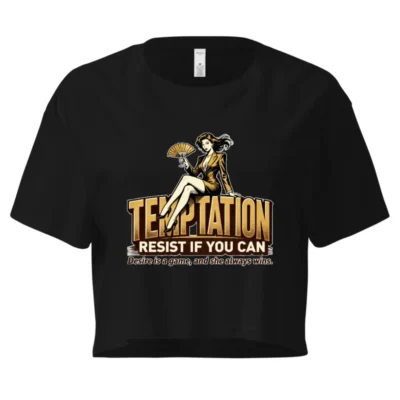 Temptation Crop Top for Women – Vintage Pin-Up Graphic Tee