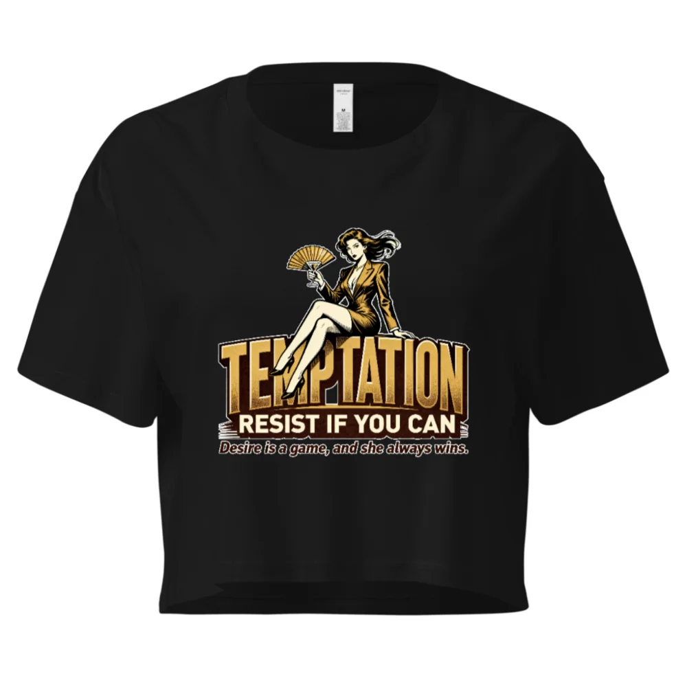 Temptation Crop Top for Women – Vintage Pin-Up Graphic Tee