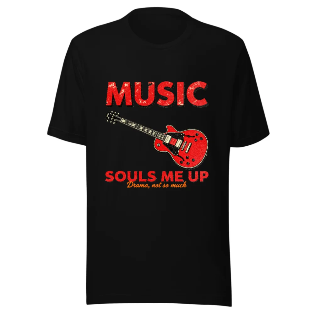Music Souls Me Up T-Shirt – Unisex Graphic Tee with Electric Guitar Design