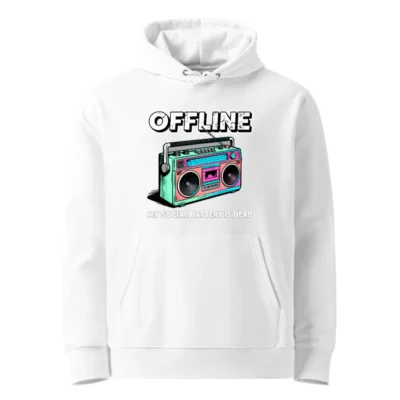 Offline Boombox Hoodie – Unisex Eco-Friendly Pullover Sweatshirt