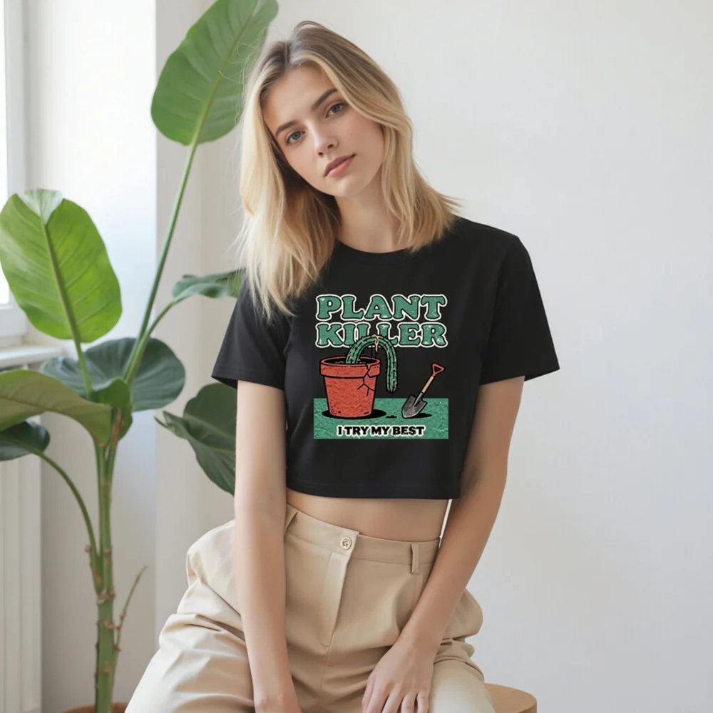 Plant Killer Crop Top for Women – Funny Gardening T-Shirt - Image 9