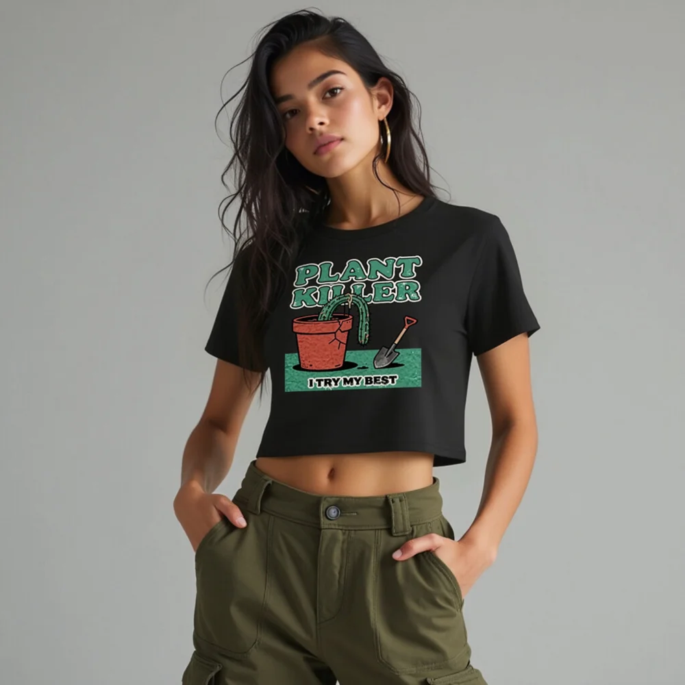 Plant Killer Crop Top for Women – Funny Gardening T-Shirt - Image 10