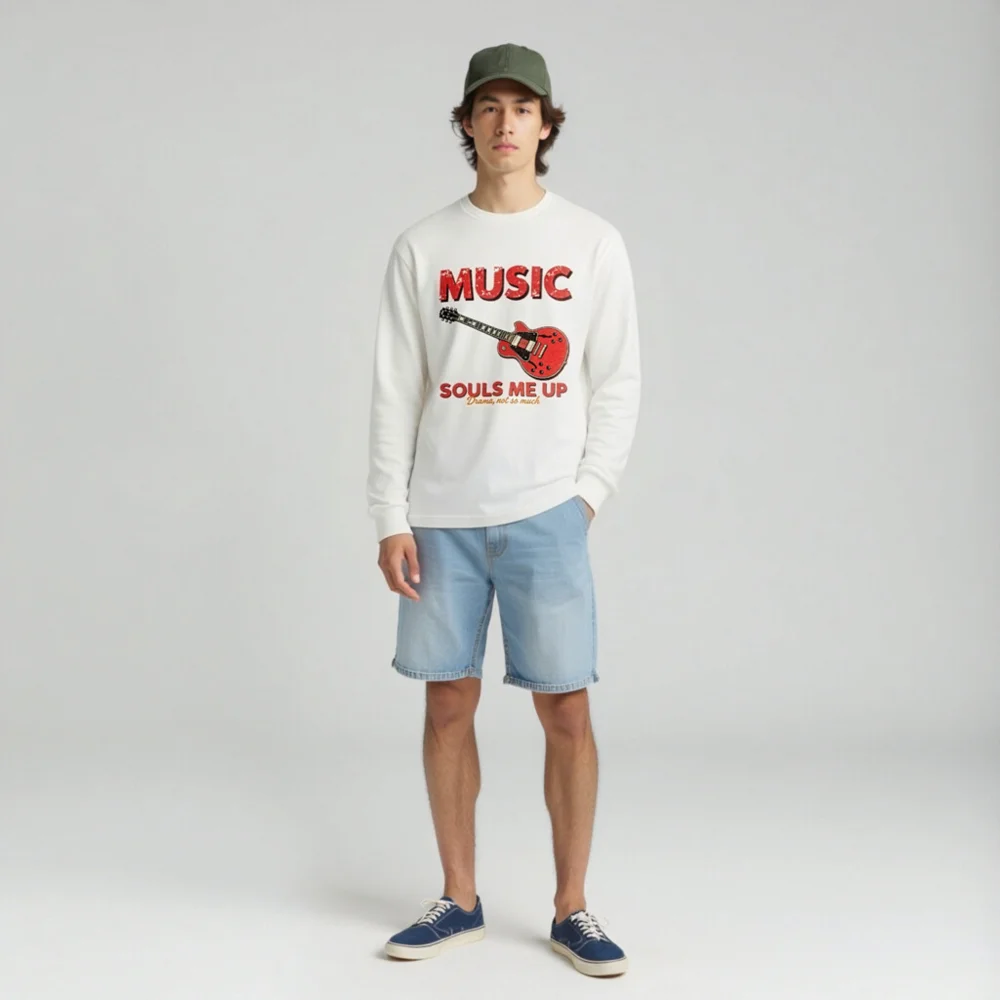 Music Souls Me Up Long Sleeve Tee – Unisex Graphic T-Shirt - Image 3