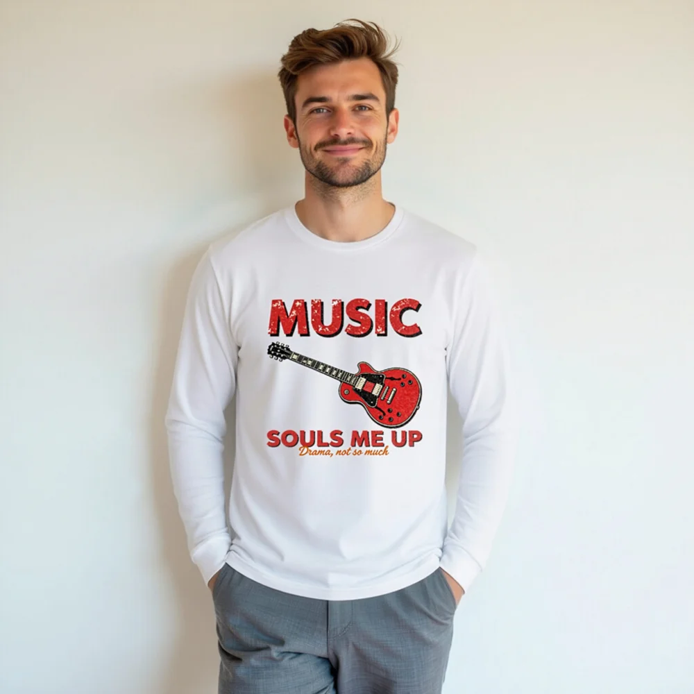 Music Souls Me Up Long Sleeve Tee – Unisex Graphic T-Shirt - Image 7