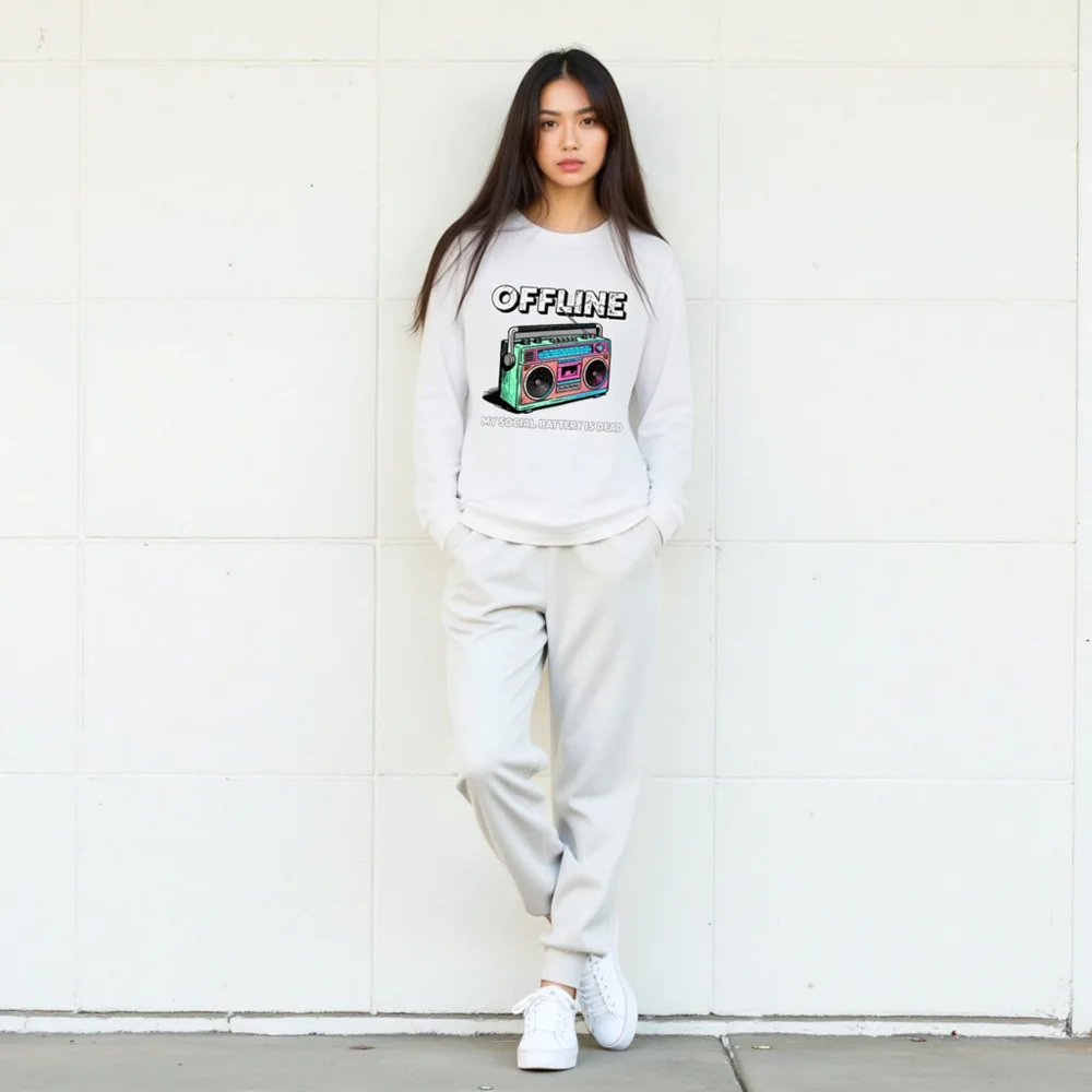 Offline Boombox Long Sleeve Tee – Unisex Graphic Shirt - Image 9
