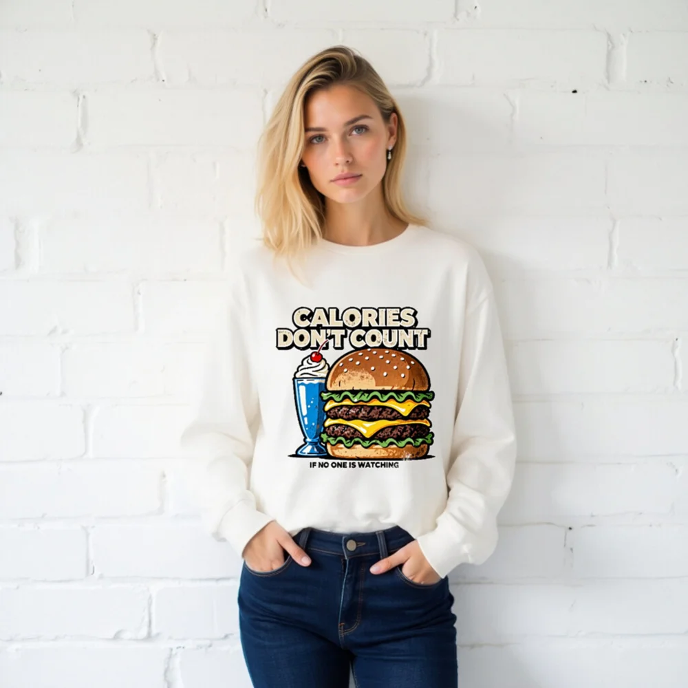 Calories Don't Count Long Sleeve Tee - Unisex Funny Graphic Shirt - Image 2