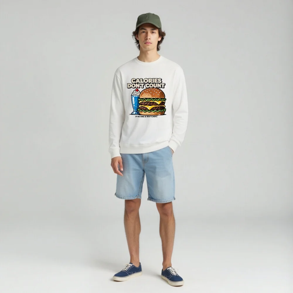 Calories Don't Count Long Sleeve Tee - Unisex Funny Graphic Shirt - Image 3