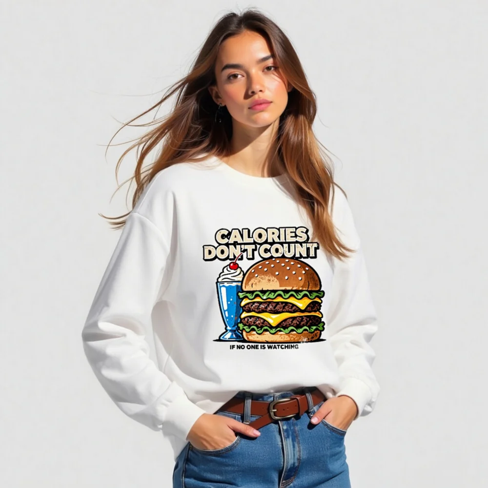 Calories Don't Count Long Sleeve Tee - Unisex Funny Graphic Shirt - Image 5