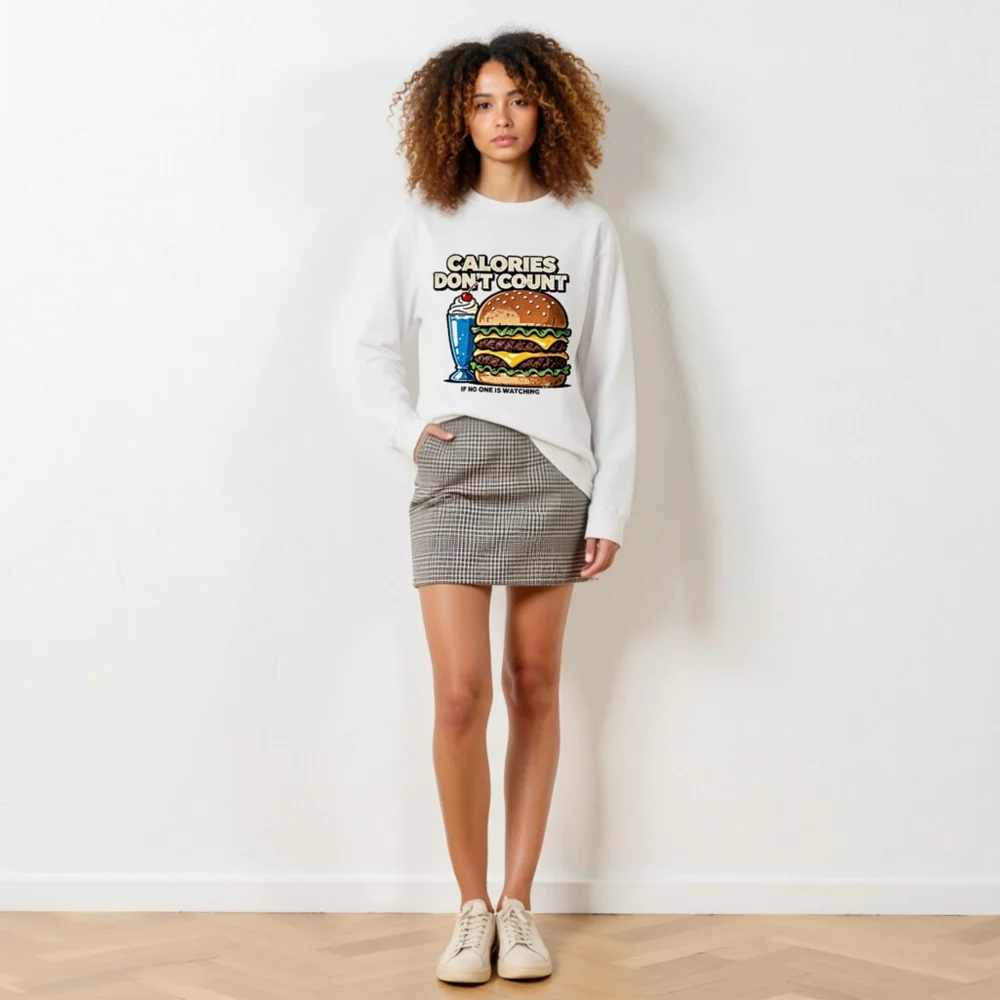 Calories Don't Count Long Sleeve Tee - Unisex Funny Graphic Shirt - Image 6