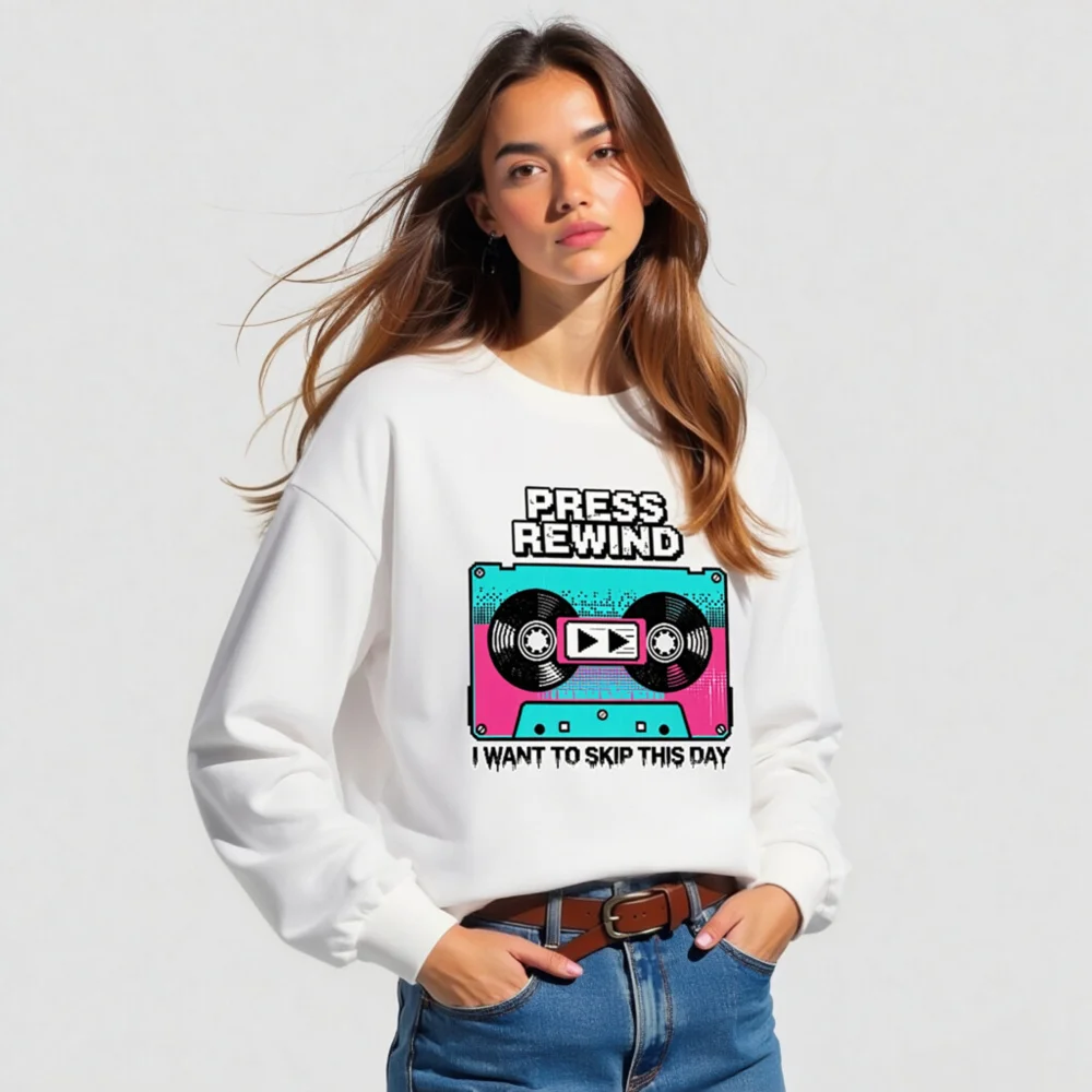 Press Rewind Cassette Tape Long Sleeve Tee - Unisex - Image 5
