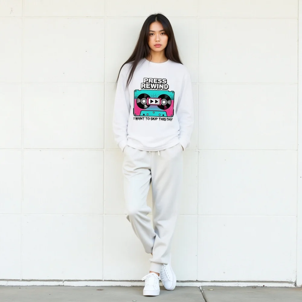Press Rewind Cassette Tape Long Sleeve Tee - Unisex - Image 9