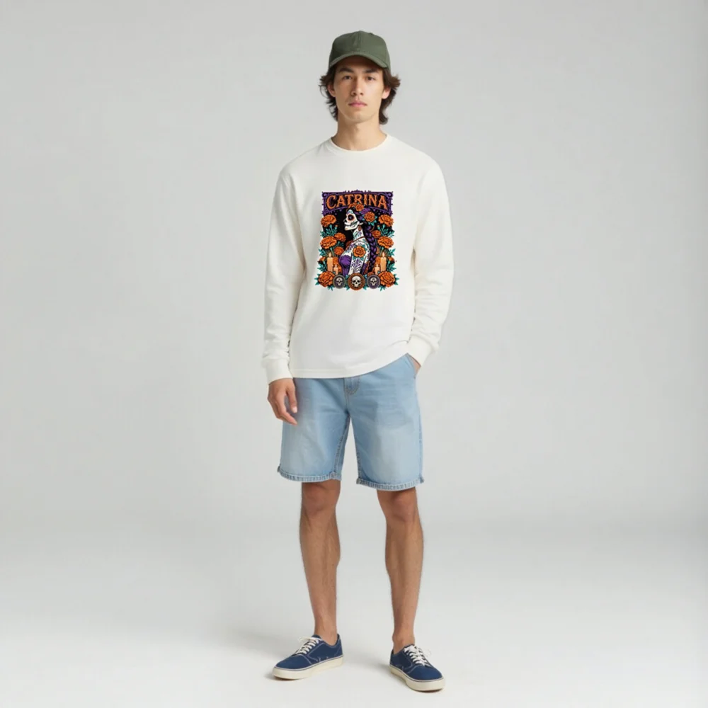 Catrina Day of the Dead Long Sleeve Tee - Unisex - Image 3