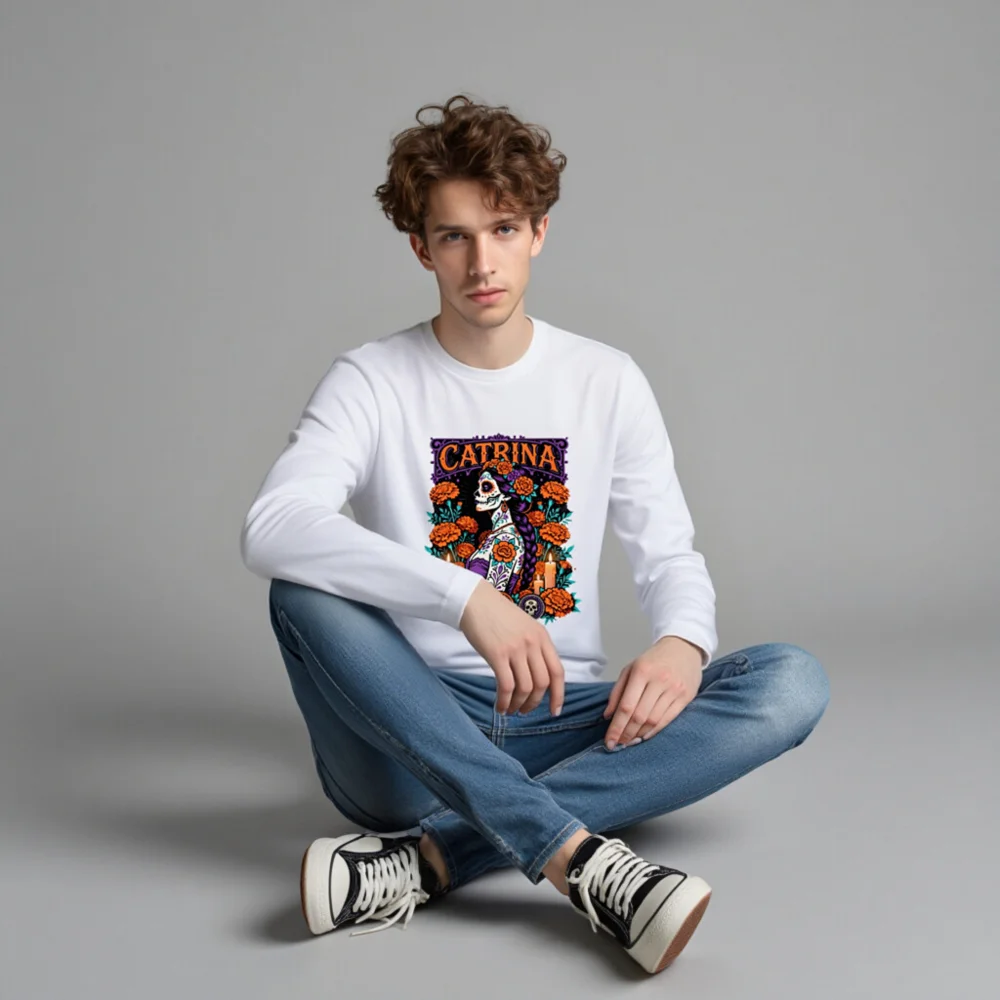 Catrina Day of the Dead Long Sleeve Tee - Unisex - Image 4
