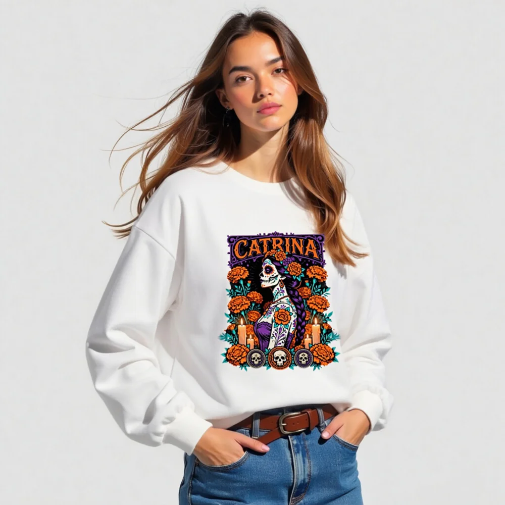 Catrina Day of the Dead Long Sleeve Tee - Unisex - Image 5