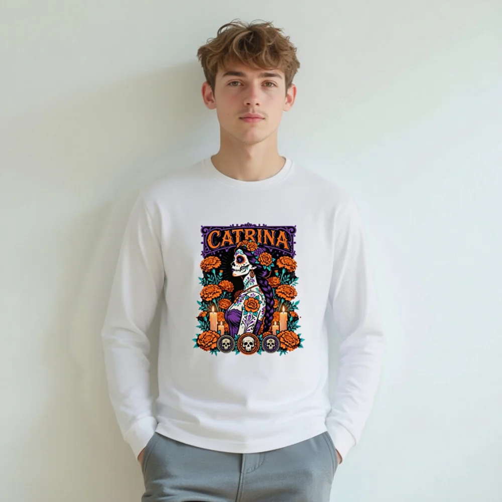Catrina Day of the Dead Long Sleeve Tee - Unisex - Image 8
